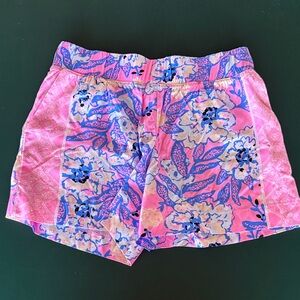 Lilly Pulitzer Pink and Blue Floral Athletic Shorts